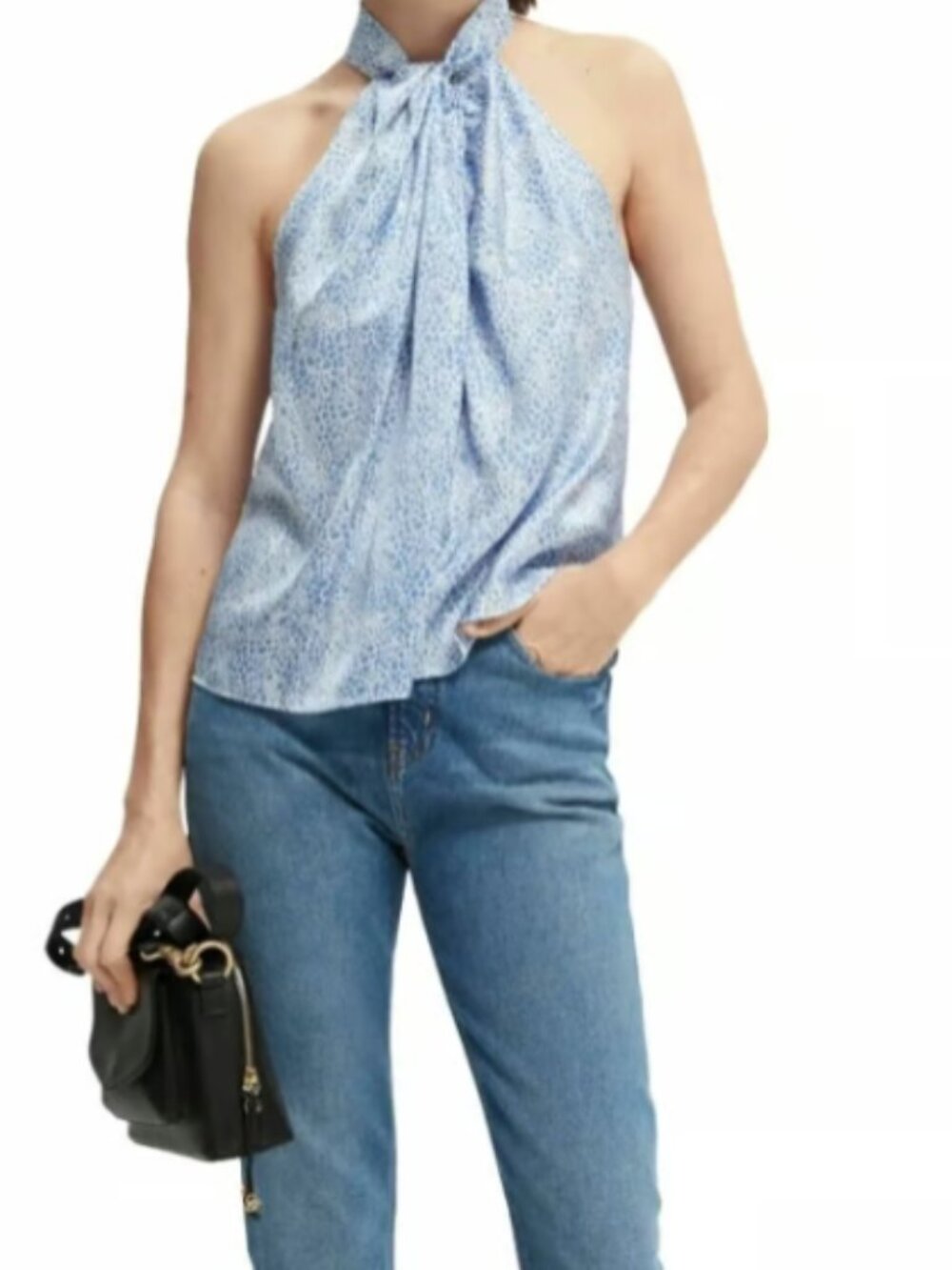 Scotch & Soda Sun Seekers Sleeveless Button-Neck Top